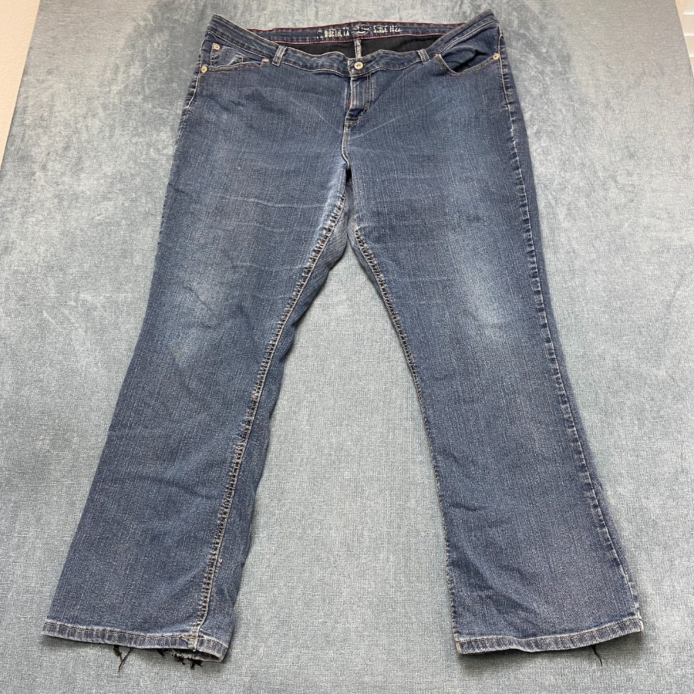 Dickies Jeans Womens 24 Blue Denim Cotton Stretch Bootcut Leg 5 Pockets Outdoor
